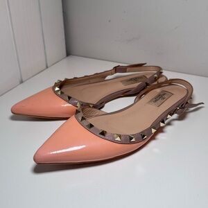 Valentino Garavani Rockstud Bow Slingback Ballerinas